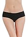 LIQQY Women's 4 Pack Cotton Lace Coverage Seamless Brief Panty Underwear Mid-Waisted Underpants (Black, Medium)