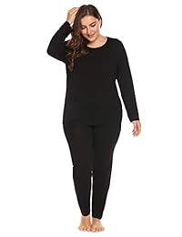 Juego de 2 camisetas térmicas de tamaño grande para mujer, talla XL-5XL