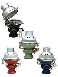 Smoke Mart Zebra Large Ceramic Hookah Bowl with Wind Cover,(Colors may vary)