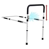 LumaRail Bed Assist Rail, Support Bar Handle. Includes LED Motion Sensor Nightlight + FREE Anchor Strap. Works with LOW BEDS. 