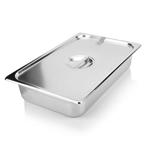 image for Kitma Full Size Stainless Steel Slotted Steam Table Pan Cover, 1/1 Siz