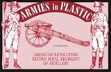 American Revolution British Royal Regiment of Artillery Crew (5) w/Cannon 1/32 Armies in Plastic