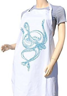 Kitchen Apron - Barbeque Apron - Baking Apron - Nautical Apron - Teal Ballet Octopus