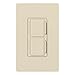 Lutron MA-L3L3-LA Maestro 300 Watt (top)/300 Watt (bottom) Single Pole Dual Dimmer, Light Almond