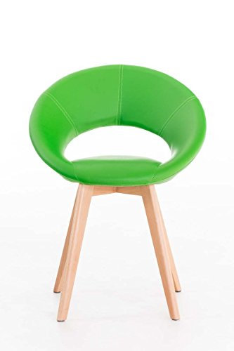 CLP-Sedia-Design-Imbottita-Timm-in-Similpelle-Sedia-Attesa-4-Gambe-in-Legno-I-Sedia-Sala-da-Pranzo-con-Schienale-I-Sedia-Moderna-Conferenza-con-Braccioli-I-Poltroncina-Imbottita-Verde