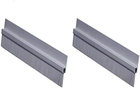 Pemko Brush Door Bottom Sweep, Clear Anodized Aluminum with 0.625" Gray Nylon Brush Insert, 0.25" Width, 1.375" H x 36" L (Twะพ Pะฐck)