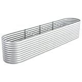 vidaXL Garden Planter Galvanized Steel Flower Box
