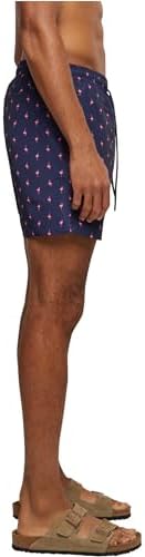 Herren Swim Shorts – Schnelltrocknende Badehose mit Innenslip und Taschen für Strand Pool Urlaub und sportliche Aktivitäten,Flamingo,M