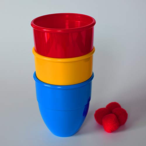 OUERMAMA Chop Cup Magic Tricks 3 Cups and 4 Balls Close Up Stage Magic Props Mentalism Gimmick