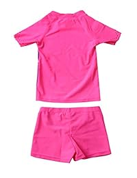 Aleumdr - Conjunto de camisa y bañador de dos piezas para niñas pequeñas, diseño de flamenco rosa