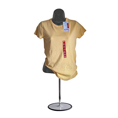 EZ-Mannequins Male and Female Mannequin Torso with Stand, Dress Form Hollow Back Body Tshirt Display, w/Metal Base for Counter Top, Craft Shows, Photos or Design, Easy to Assemble or Store, S-M Size