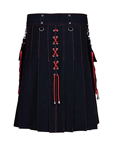 3 Utility+Kilt+Black+Hybrid+Mens