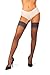 sofsy Lace Thigh High Stockings [Made in Italy] Gray Sheer Stockings for Women Lingerie Top Thigh High 15 Den - S