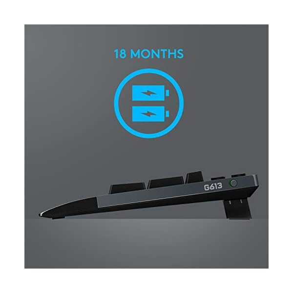 Logitech G613 Wireless Mechanical Gaming Keyboard, LIGHTSPEED Advanced 1ms 2.4GHz and Bluetooth Wireless, Romer-G…