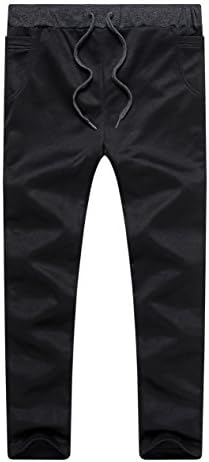 Vionr Boy's Slim Fit Skinny Cotton Running Jogger Pants Black 8