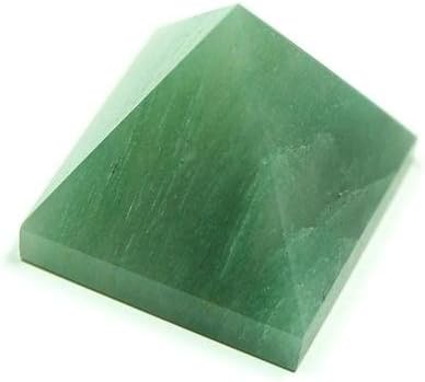 aurrastores Green Jade Pyramid- 1 inch ''Stone of Luck and Wealth''ย