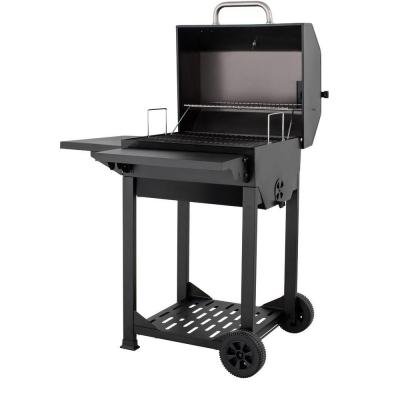 Nexgrill Cart-Style Charcoal Grill with Foldable shelves, Black - Thumbnail 3