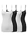 MBE Women's Basic Solid Long Length Adjustable Spaghetti Strap Tank Top