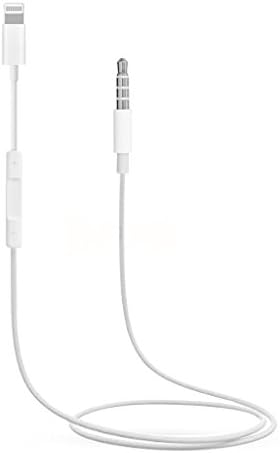 CALARACA Cable Lightning to 3.5 mm AUX Headphone Adapter with Microphone Control Panel, Support Phone Calls on 3rd Party Wired Headphone For iPhone X 8 7 plus, iPad Pro, iOS11