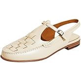 nileeke Women's Closed Toe Slingback Sandals,Handmade Woven T-Strap Caged Fisherman Sandal Fashion Breathable Non-Slip Flat Gladiator Sandals