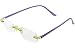 Rimless Lightweight Travel Readers with Gel Temples By ICU (2.00, Green/Purple)