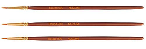 NOZOMI Artist Grade Synthetic Round Tip Brushes for Acrylic/Oil/Watercolor Painting (Size 000)