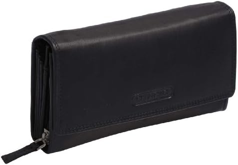 Avanco Women's Leather long Purse 3.5 x 6.7 x 1.2 inch Black