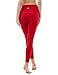 Tesla CLSL TM-FYP52-RED_Medium Yoga Pants High-Waist Tummy Control w Hidden Pocket FYP52