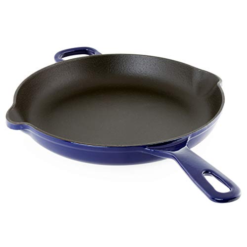 Chantal Enameled Cast Iron Cookware, 10 inch Skillet, Cobalt Blue