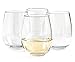 Vinjoy Set of 4 Unbreakable Stemless Wine Glasses – 16oz BPA-Free Tritan Plastic, Reusable & Shatterproof Drinkware for Red or White Wine, Dishwasher Safe Indoor Outdoor Bar Glassware, Crystal Clear