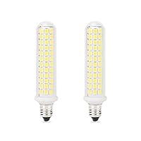 E11 Led Bulbs Dimmable, 10W(100W Ceiling Fan Halogen Bulb Equivalent), 100W Halogen Bulbs Replacement, JD E11 Mini Candelabra Base, Dayligh White 6000K, T3 T4 Led Bulbs for Chandeliers, Pack of 2