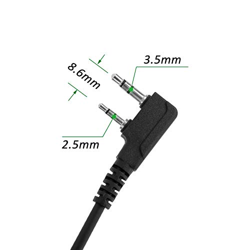 Shoulder Mic Waterproof Handheld Speaking Microphone 2 Pin Radio Mic with PTT for Sanzuco,Baofung Kenwood TYT HYT 2 Way Radio Retevis, Walkie Talkie Speaker Mic (1 Pack)