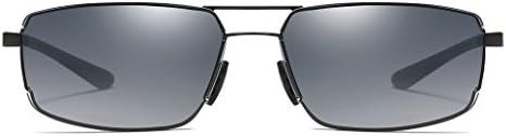 LUOMON Navigator Sunglasses for Men TR90 Black Frame/Grey Gradient Rectangular Lens LM128