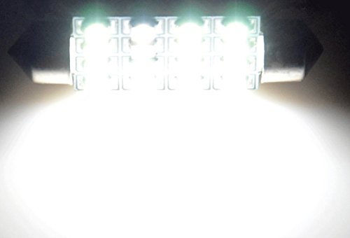Cutequeen Trading 4pcs LED Mirror Fuse Sun Visor 6641 White 30mm(1.23") 5050 3-SMD 12V Festoon Dome Light LED Bulbs (pack of 4)