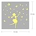 ufengke Cartoon Fairy Flying Butterfly Wall Decals Fluorescence Stickers Glow In The Dark, Children's Room Nursery Removable Wall Stickers Murals