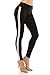 ALWAYS Women Solid Basic Soft Stretch Striped Leggings Black WhiteRegular