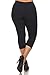 Leggings Depot Capri Basic Solid Leggings Navy Blue