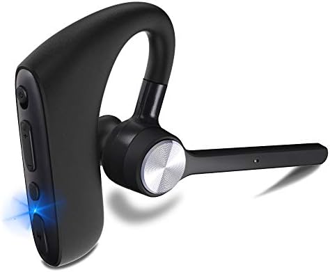 SHINETAO Single Ear Bluetooth 5.0 Headset, Hands-Free Wireless Earpiece with Dual Mic Noise Cancelling Earphone for Business/Driving/Meeting Compatible Compatible with iOS, Android
