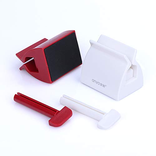 Ostrichy Toothpaste Squeezer, Set of 2 Rolling Toothpaste Tube Squeezers Toothpaste Tube Holder Multifunction Manual Rotate Toothpaste Dispenser Tube Squeezer Tool Stand for Bathroom