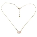 ZENGORI 1 Pcs Gold Plated Hexagon Natural Agate Titanium Druzy Claw Connector Pendant Necklace AB Color