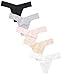Mae Kids' Standard Seamless V Thong, 5 Pack, Black/White/Shifting Sand/Dapple Gray/Potpourri, Small