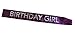 EYIW Purple Glitter Birthday Sash: Royal Queen Purple Satin - Silver Glitter - Birthday Girl Sash for Women - Happy Sweet 16th 18th 21st 30th