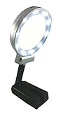 Magnifying Glass 3X 4.5X - Magnifier with LED lights For Reading, Craft, Jewelry, Watch Repair, Magnify Coin Notes - Standing Desk Lamp - Lens With Folding Stand - Handheld or Hands Free - Foldable
