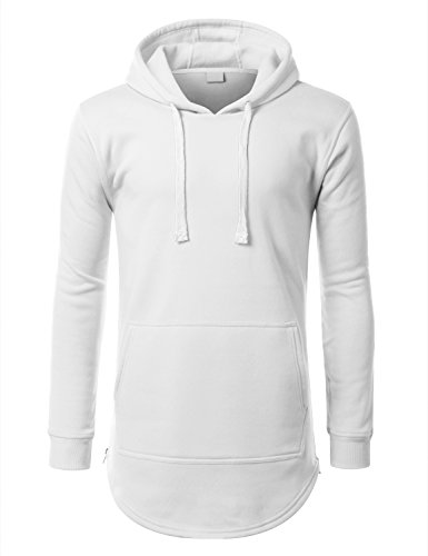Urbancrews mens hipster hip hop elong pullover hooded j…