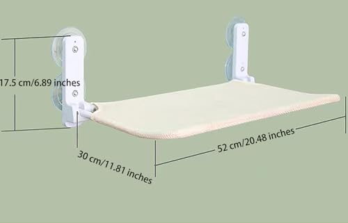 SULUNZEGER Window Perch, Foldable Sunbath Cat Bed With Funny Stick, Hammock With Solid Metal Frame and Soft Cover, Space Saving Window Mounted Cat Hammock