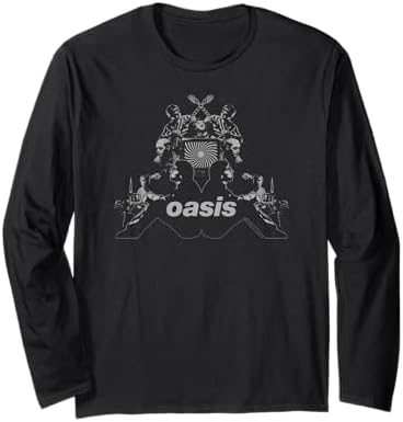Amazon.com: Oasis White Logo On Navy Long Sleeve T-Shirt