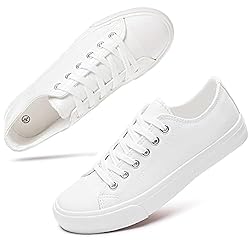 hash bubbie Womens White PU Leather Sneakers Low