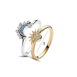 Gtrlums Sun and Moon Ring Set Sun And Moon Matching