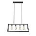 Stone & Beam Industrial Open Rectangle Frame Ceiling Chandelier Pendant with 4 LED Light Bulbs - 9.5 x 9.5 x 14.38 Inch, Matte Black
