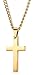 Xusamss Hip Hop Religion Gold Stainless Steel Cross Tag Pendant Necklace,22inches